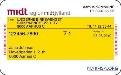 Blank Denmark medical card download for verification